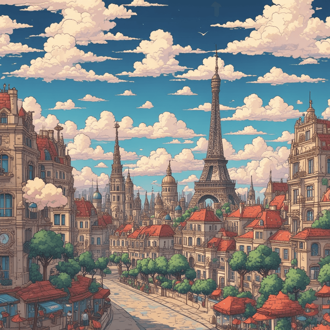 French City Cloud Jump game banner