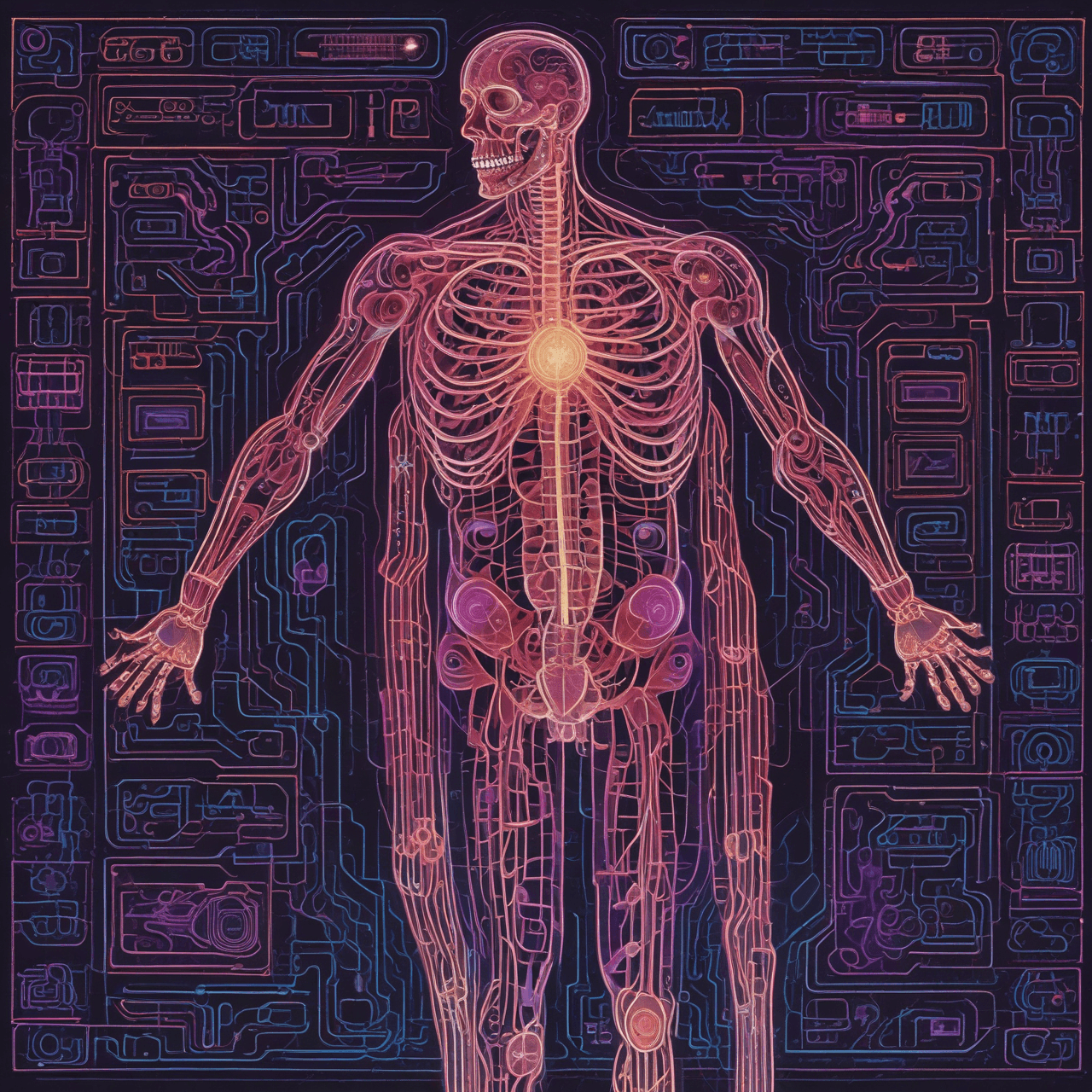 Neon Anatomy Jetpack game banner