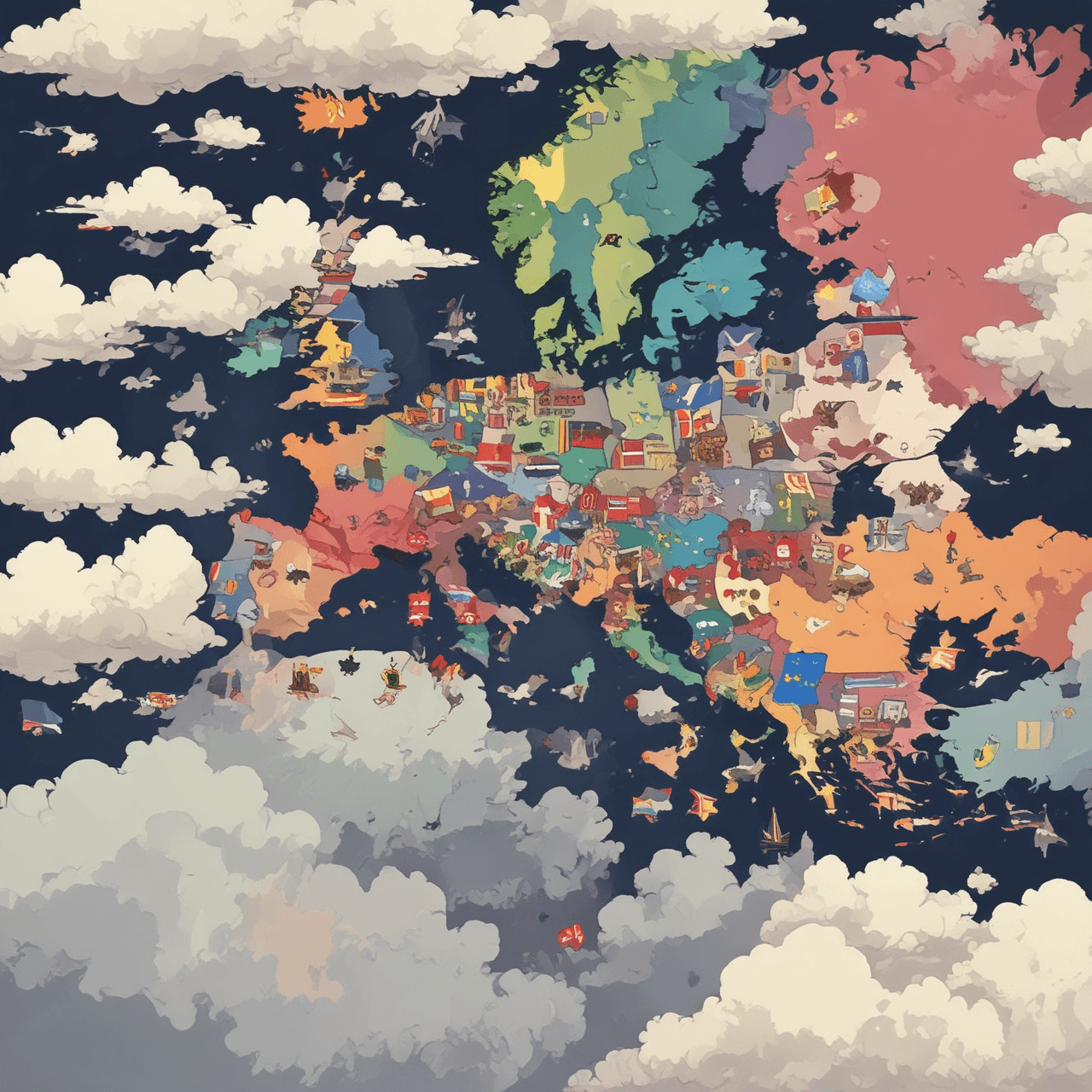 European Nationalism Cloud Bridge game banner