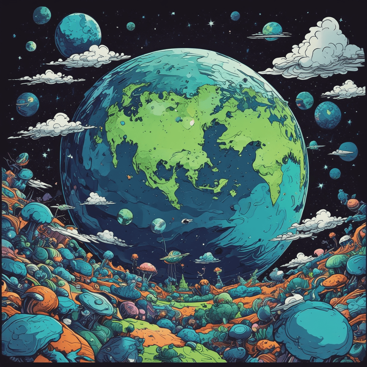 Space Traveler Spanish Quiz game banner