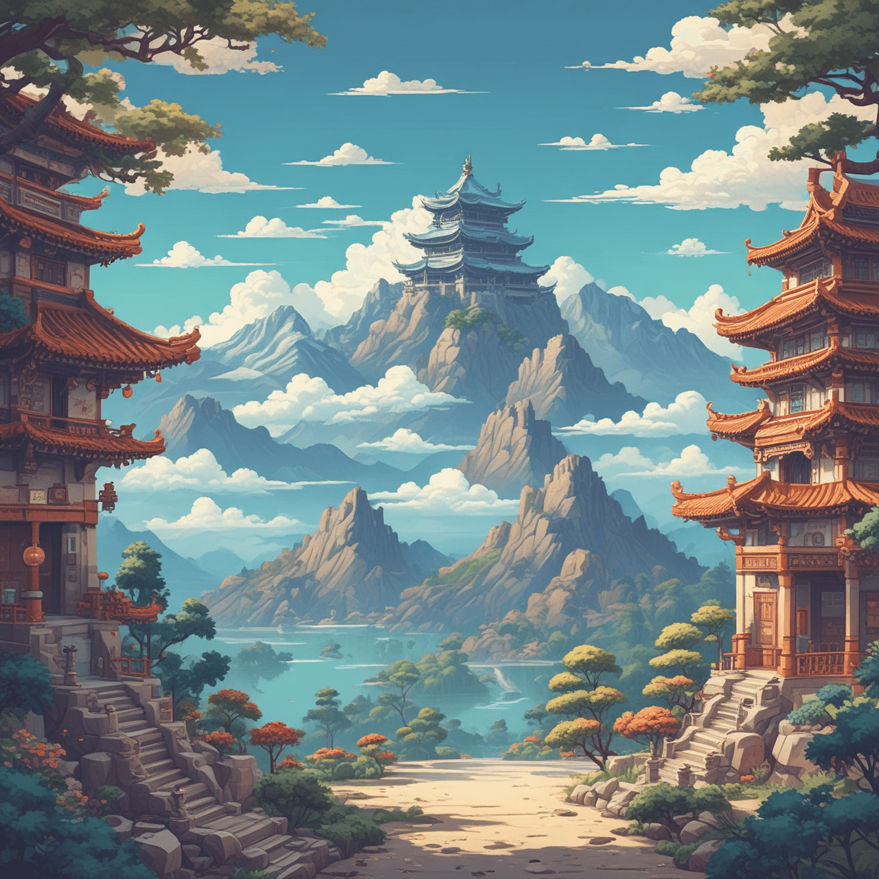 Chinese Locative Cloud Hop game banner