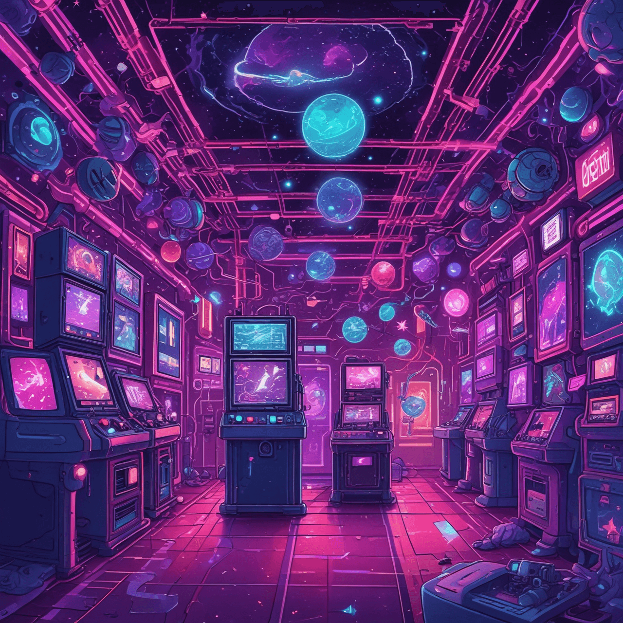 Neon Space Quiz game banner