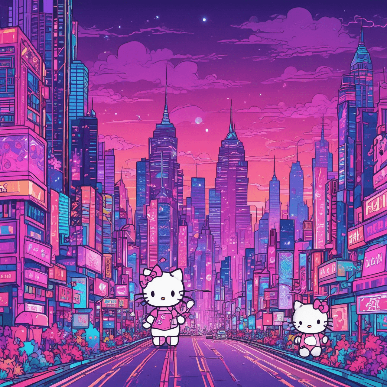 Hello Kitty's SEAsia Neon Run game banner
