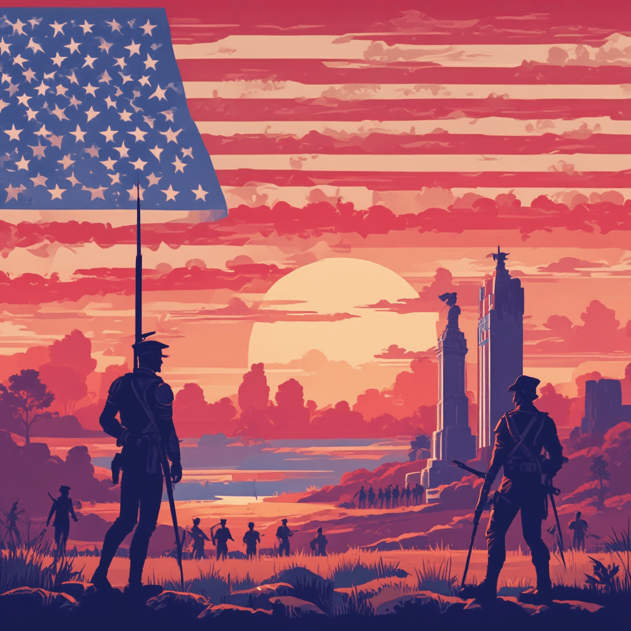 Patriot's Race: Veterans Day Trivia game banner