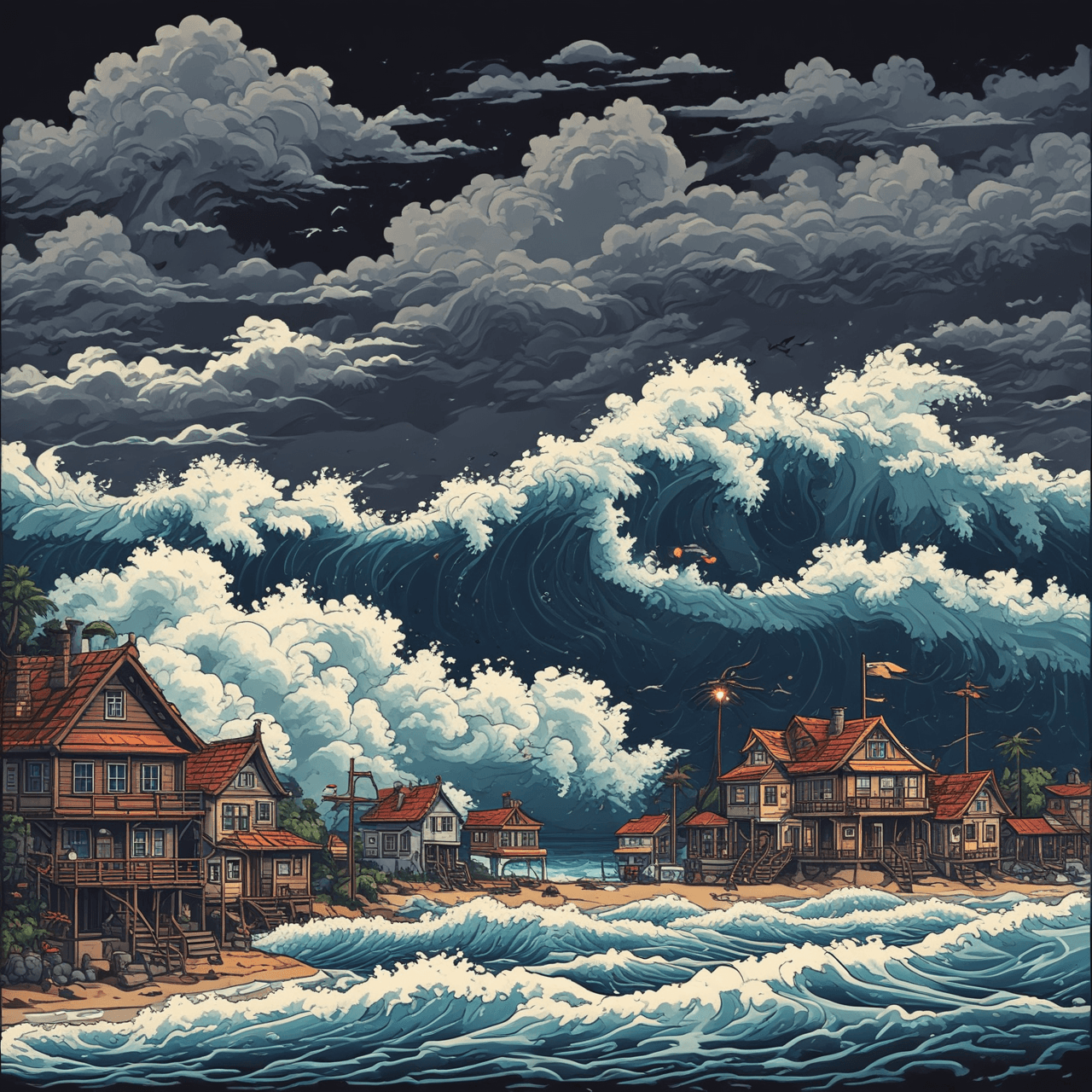 Tsunami Escape Quiz game banner