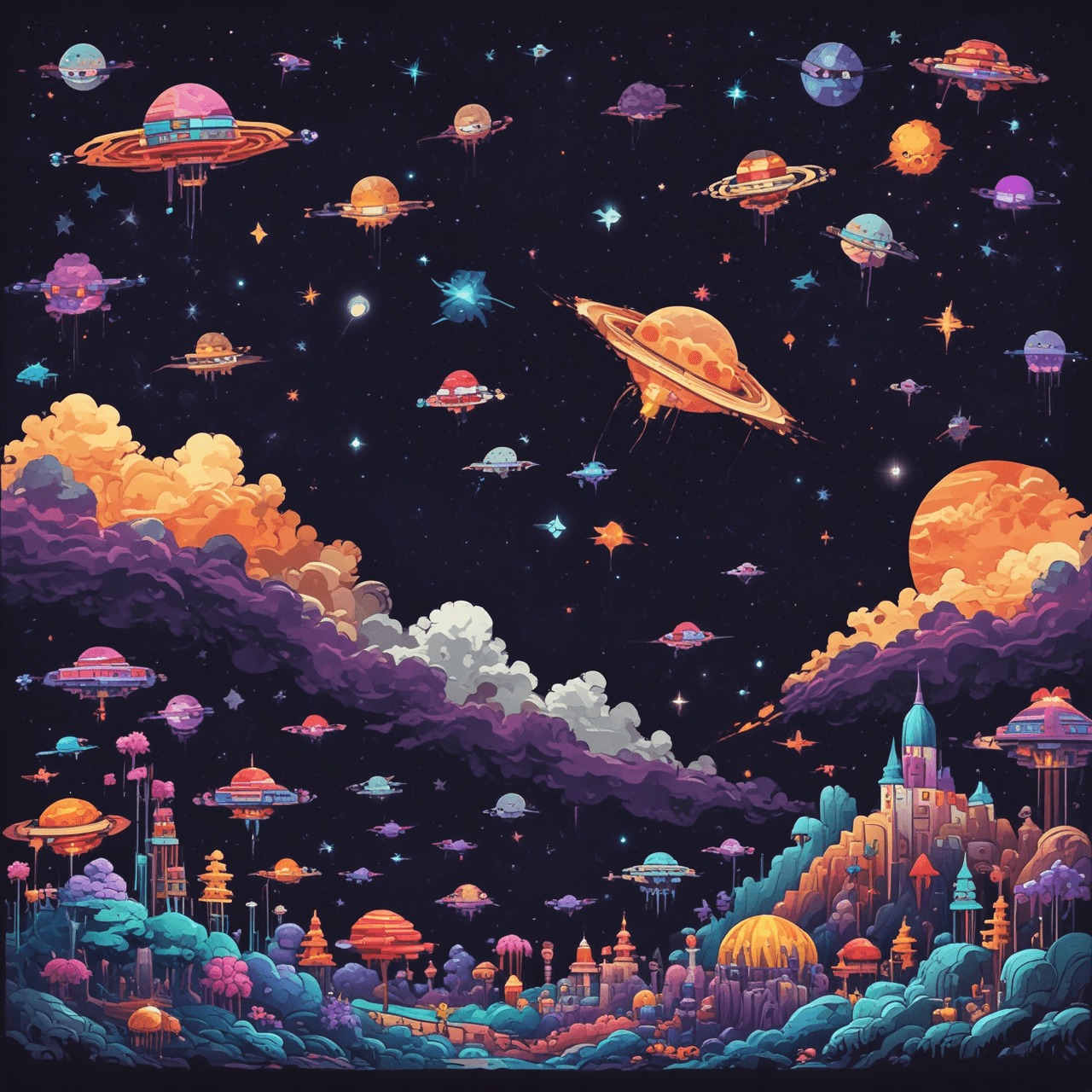 Weltraumformen-Rennen game banner