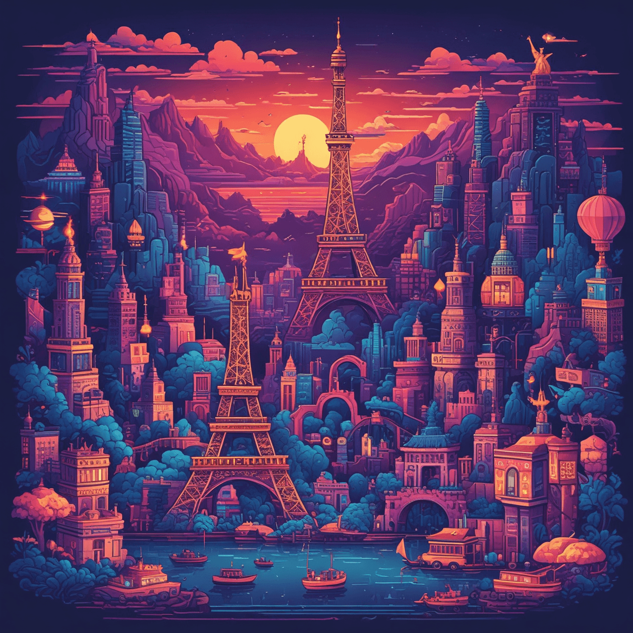 Travel Racer 80s game banner