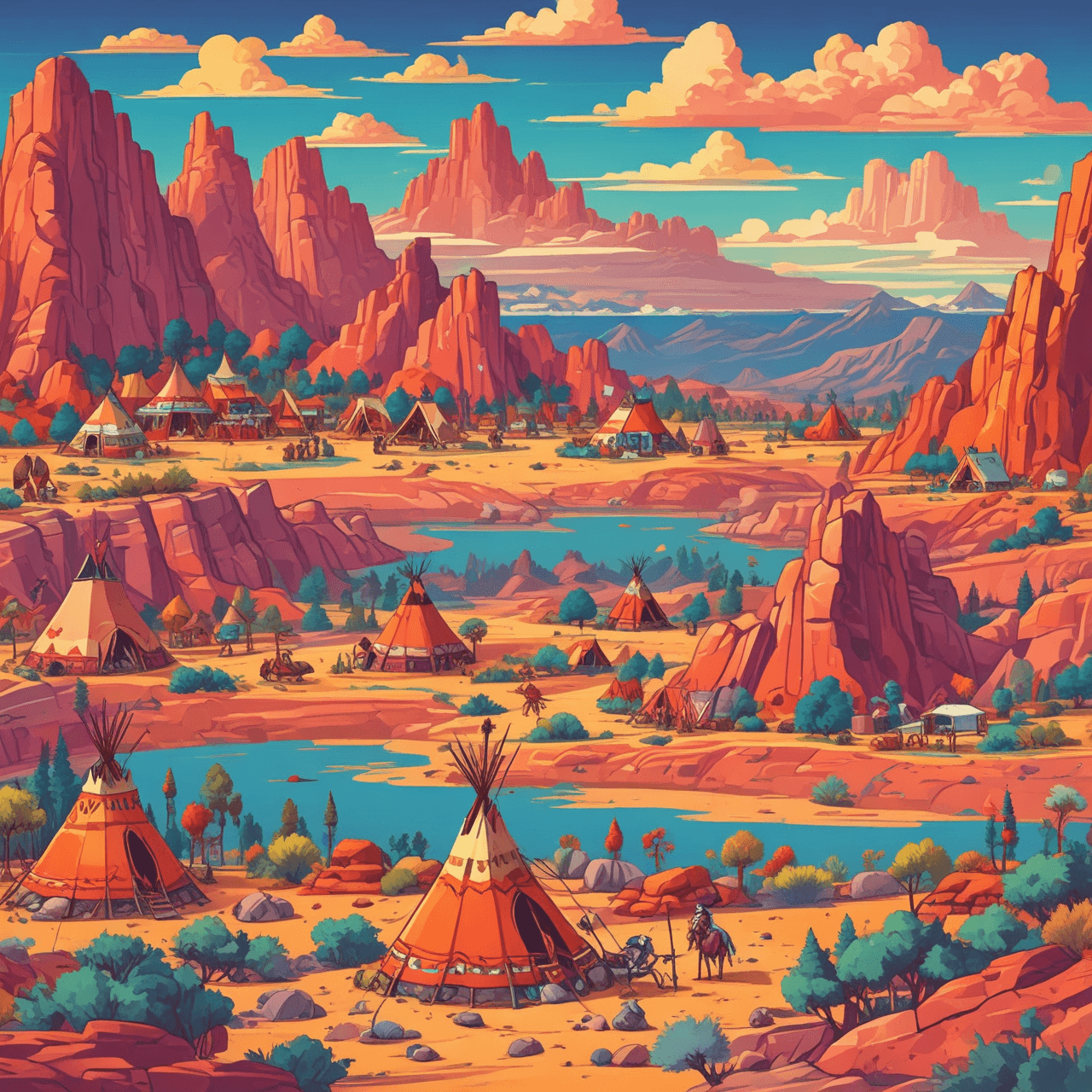 Jetpack Quiz Adventure: Native American History game banner