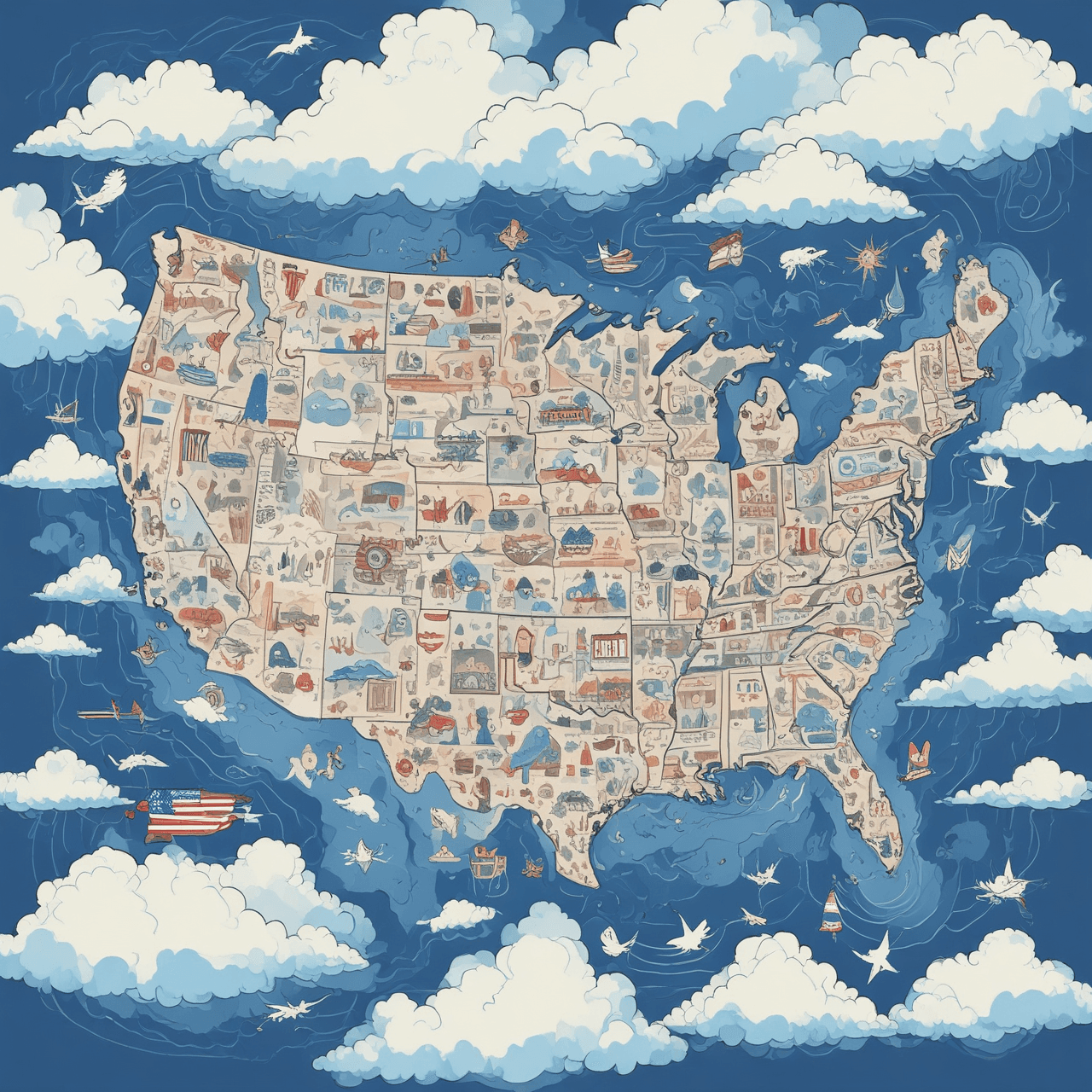 USA Map Bridge game banner