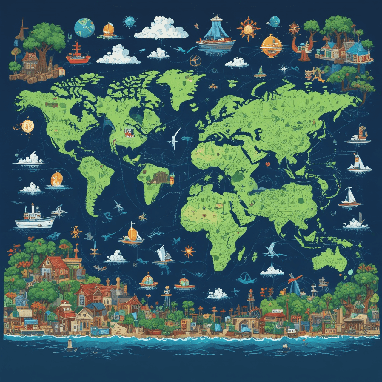 Global Economics Jetpack Quiz game banner