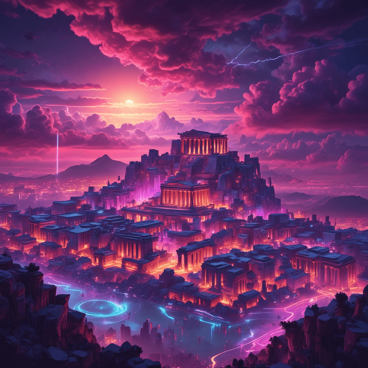 Neon Olympus Ascent game banner