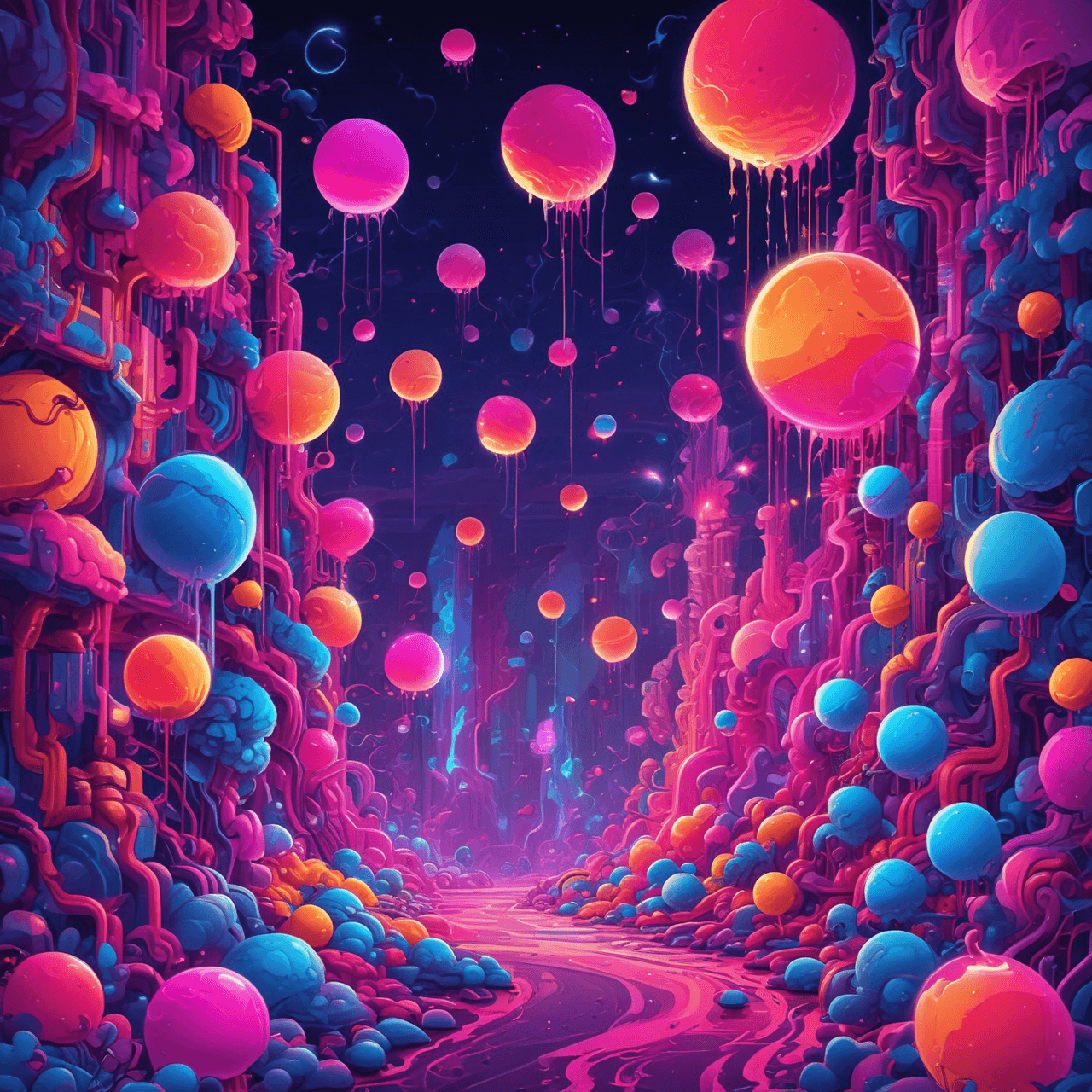 Neon Bubble Blast Quiz game banner