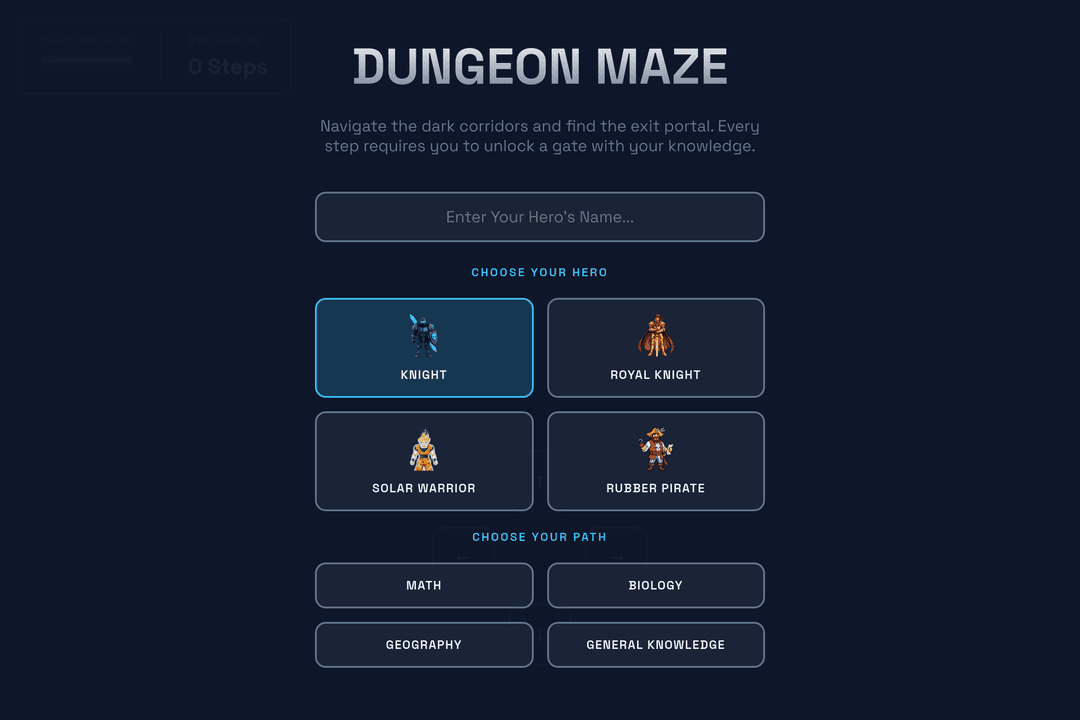Dungeon Maze Quiz