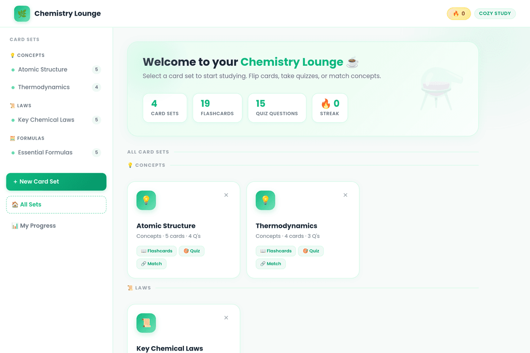 Cozy Chemistry Learning Lounge