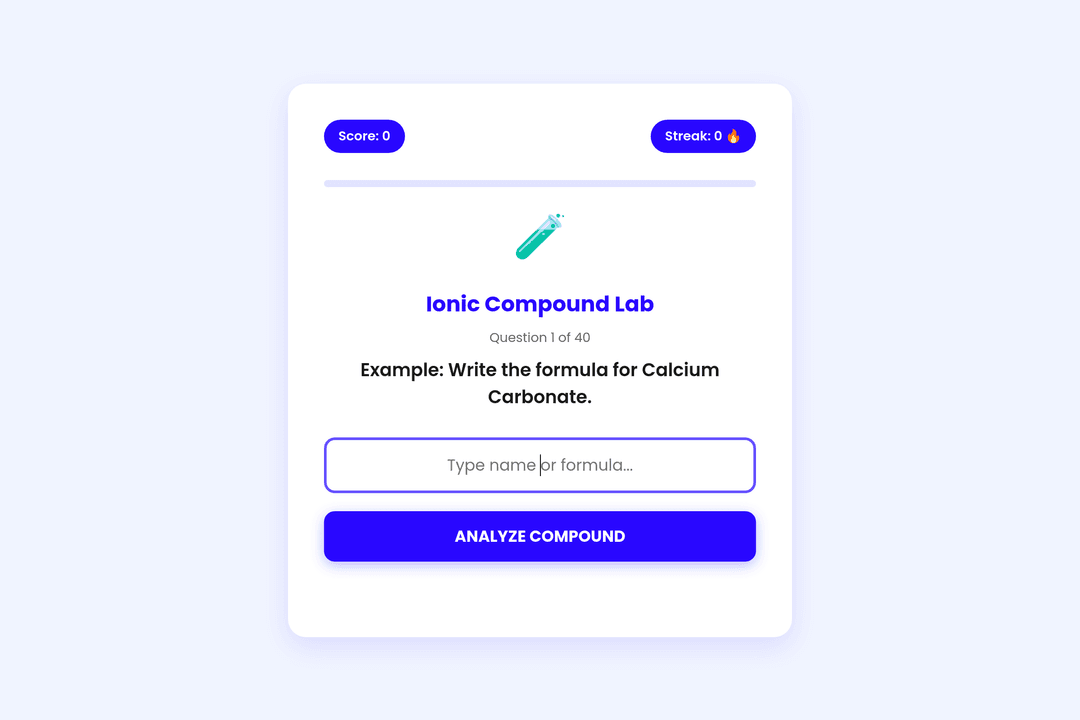 Chem Formula Challenge