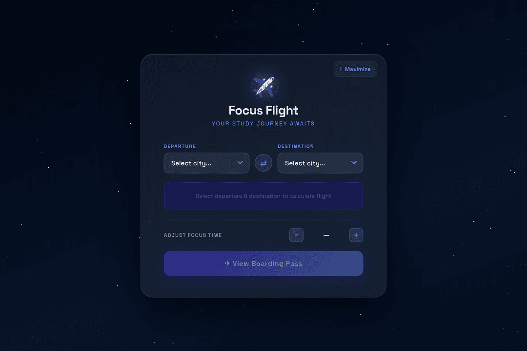 Focus Cockpit Mode ✈️