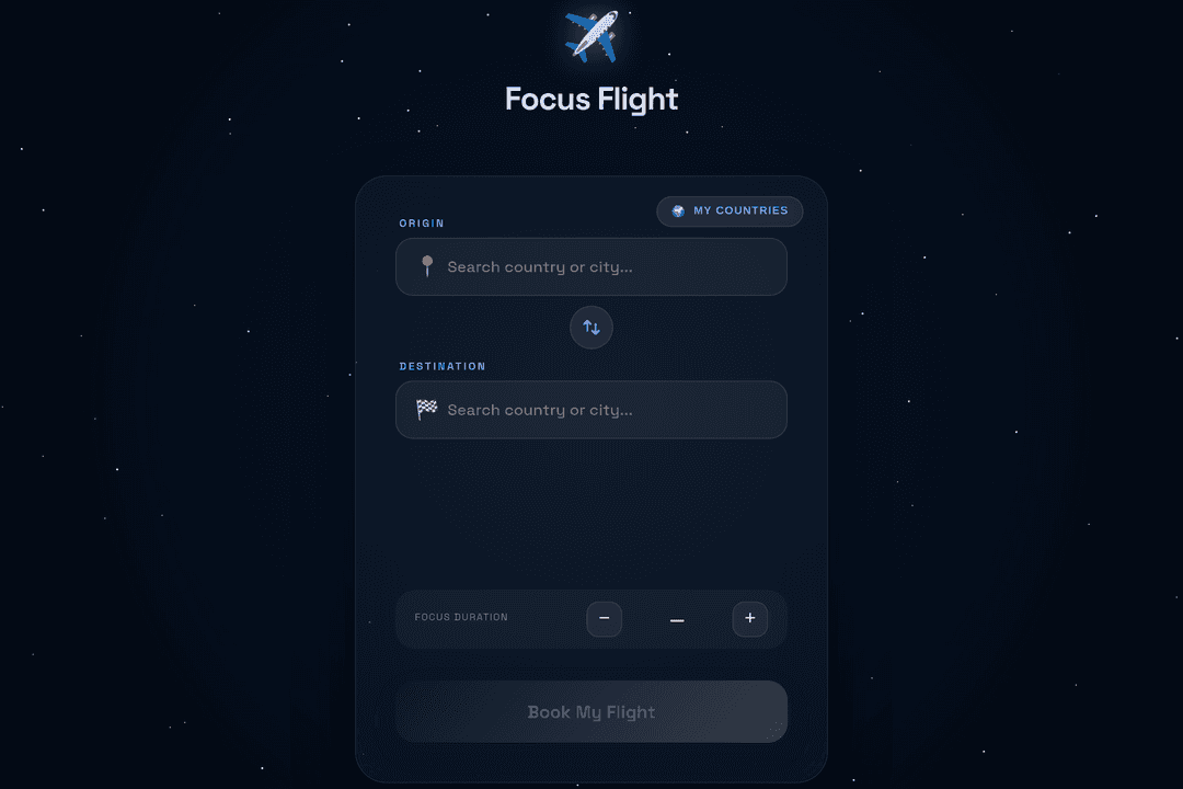 Flight all country timer