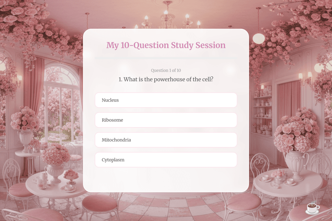 Pink Cafe Quizzes