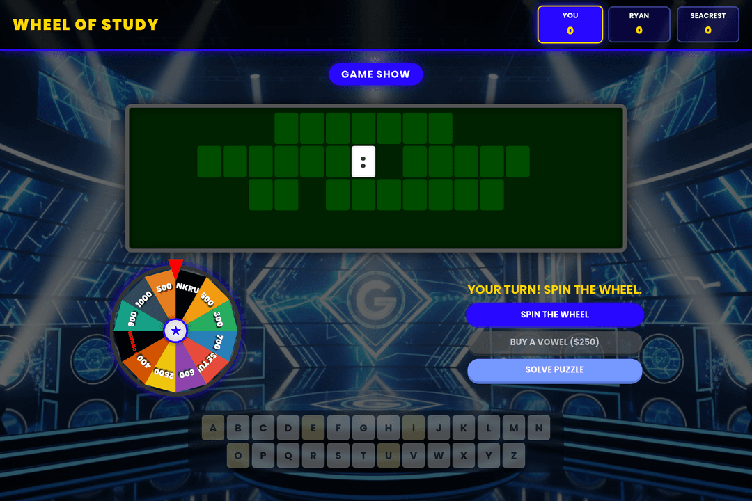 Vocab wheel of Fortune