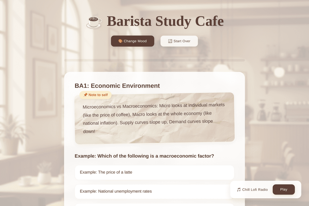 Barista Study Cafe