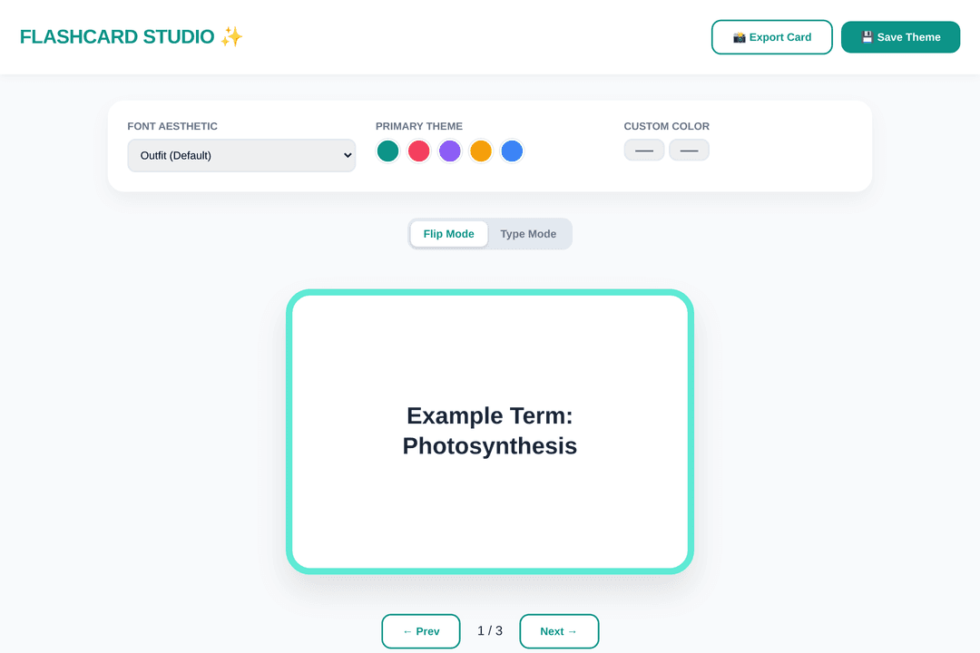 Aesthetic Flashcard Studio