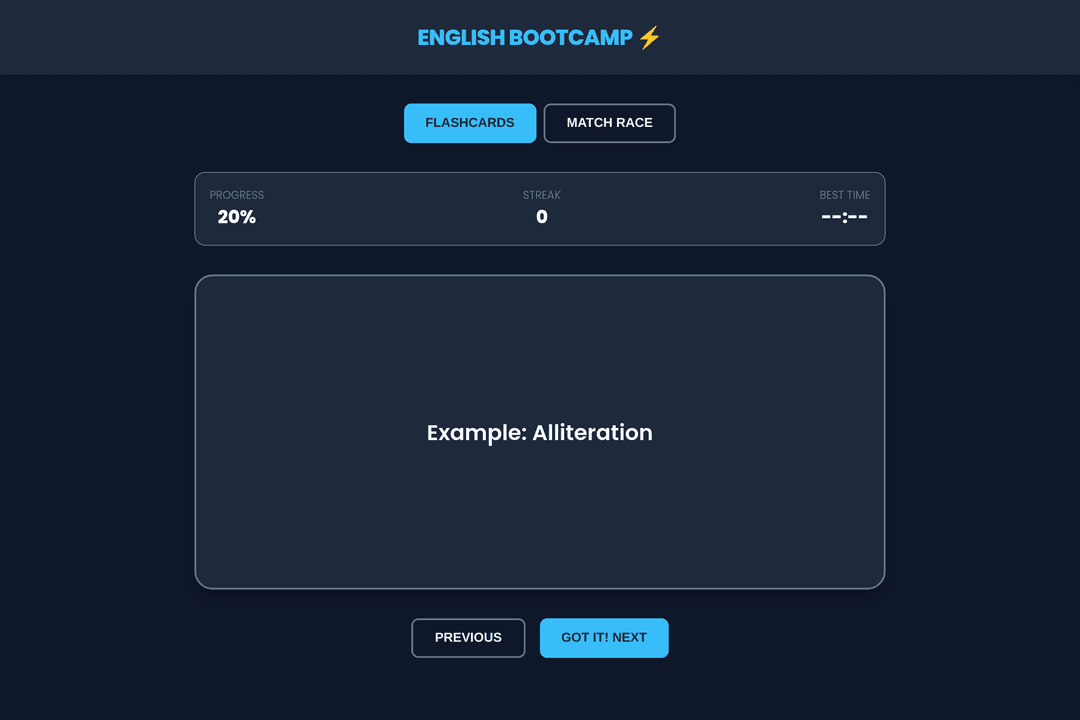 English Sprint Bootcamp