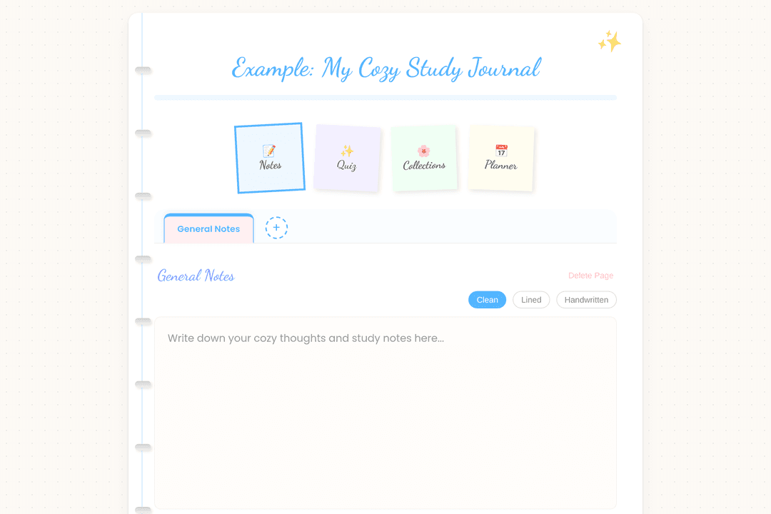 Cozy Study Journal